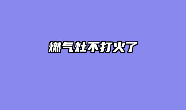 燃气灶不打火了