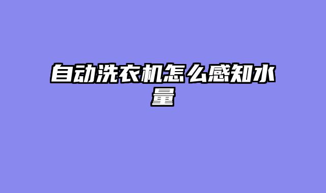 自动洗衣机怎么感知水量