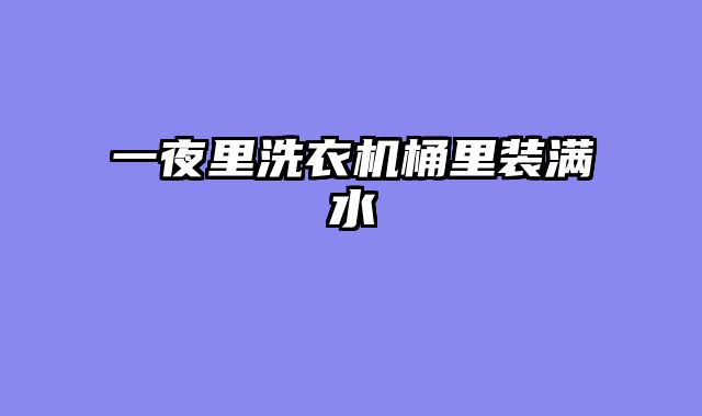 一夜里洗衣机桶里装满水