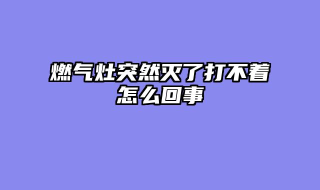 燃气灶突然灭了打不着怎么回事