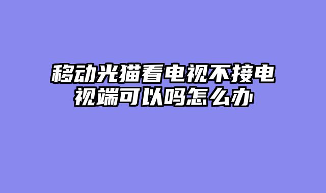 移动光猫看电视不接电视端可以吗怎么办