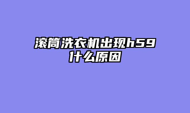 滚筒洗衣机出现h59什么原因