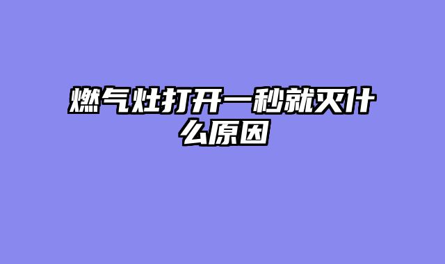 燃气灶打开一秒就灭什么原因