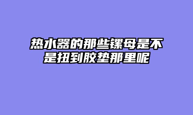 热水器的那些镙母是不是扭到胶垫那里呢