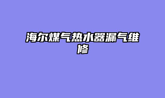 海尔煤气热水器漏气维修