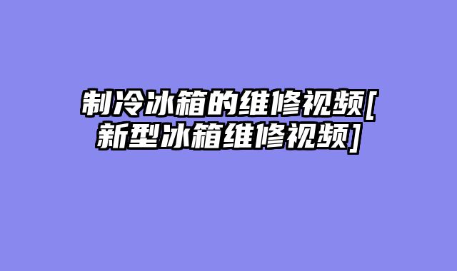 制冷冰箱的维修视频[新型冰箱维修视频]