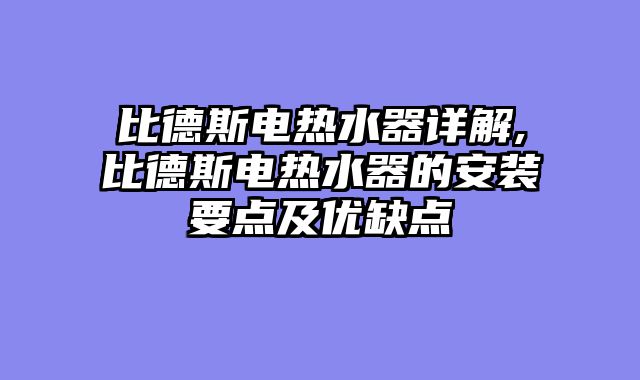 比德斯电热水器详解,比德斯电热水器的安装要点及优缺点