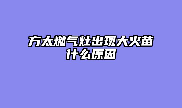 方太燃气灶出现大火苗什么原因