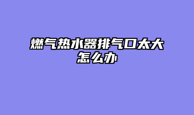 燃气热水器排气口太大怎么办