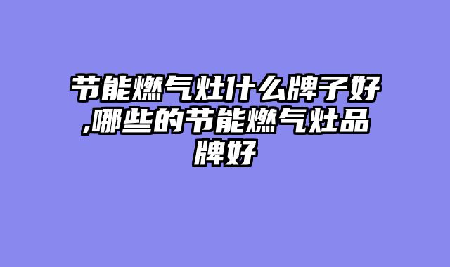 节能燃气灶什么牌子好,哪些的节能燃气灶品牌好