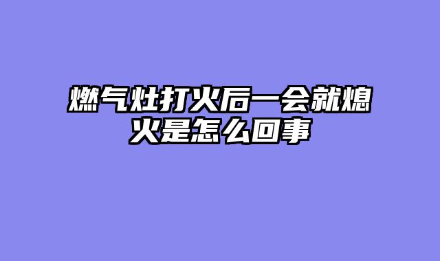 燃气灶打火后一会就熄火是怎么回事