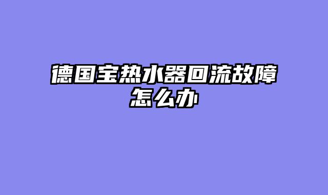 德国宝热水器回流故障怎么办