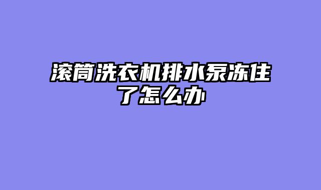 滚筒洗衣机排水泵冻住了怎么办