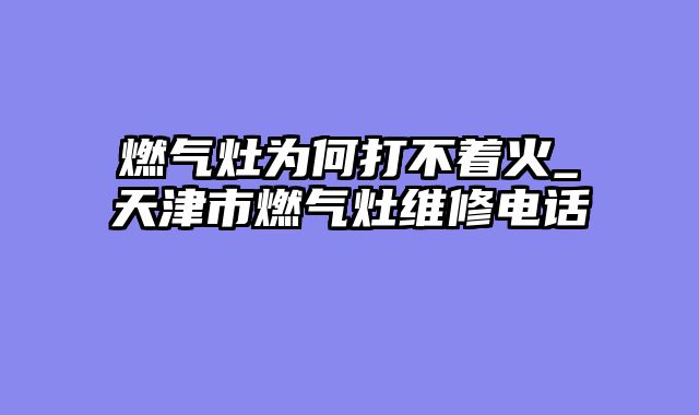 燃气灶为何打不着火_天津市燃气灶维修电话