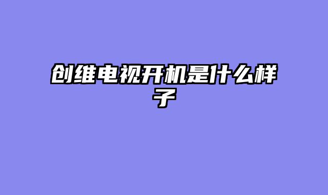创维电视开机是什么样子