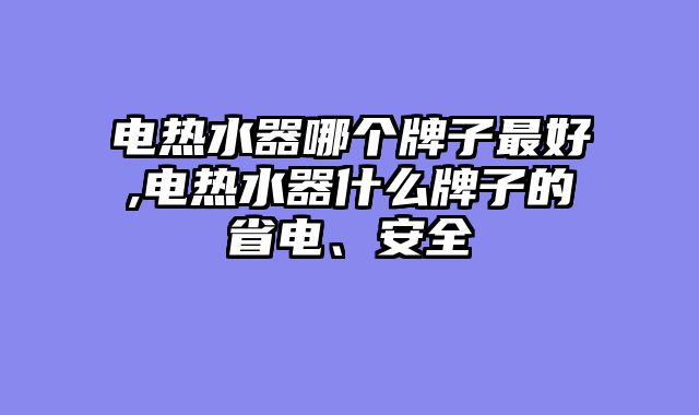 电热水器哪个牌子最好,电热水器什么牌子的省电、安全