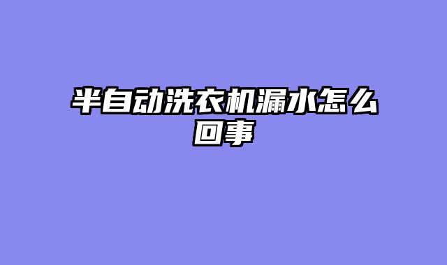 半自动洗衣机漏水怎么回事
