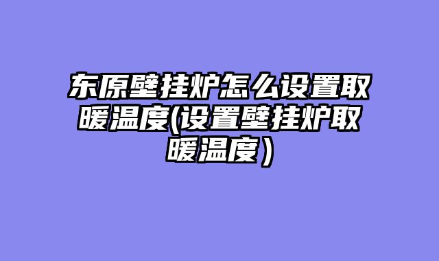 东原壁挂炉怎么设置取暖温度(设置壁挂炉取暖温度）