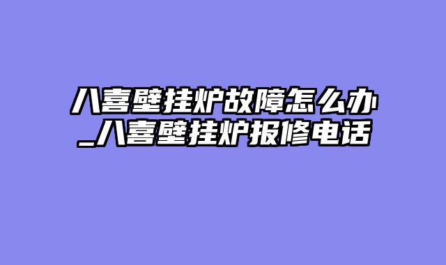 八喜壁挂炉故障怎么办_八喜壁挂炉报修电话