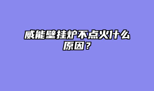 威能壁挂炉不点火什么原因？