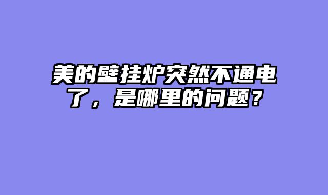 美的壁挂炉突然不通电了，是哪里的问题？