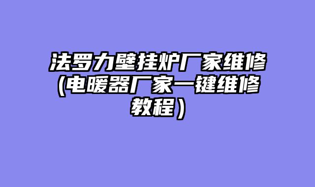 法罗力壁挂炉厂家维修(电暖器厂家一键维修教程）