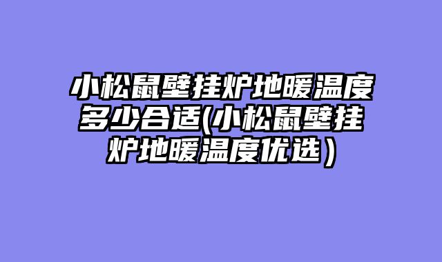 小松鼠壁挂炉地暖温度多少合适(小松鼠壁挂炉地暖温度优选）