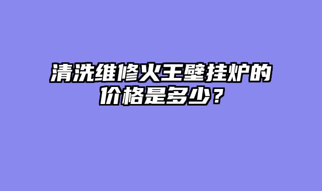 清洗维修火王壁挂炉的价格是多少？