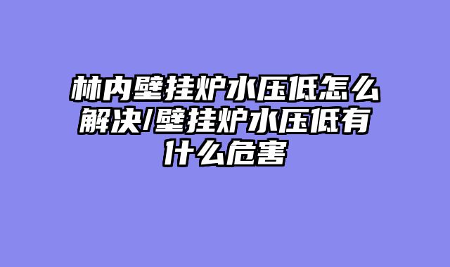 林内壁挂炉水压低怎么解决/壁挂炉水压低有什么危害