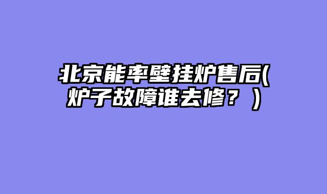 北京能率壁挂炉售后(炉子故障谁去修？）