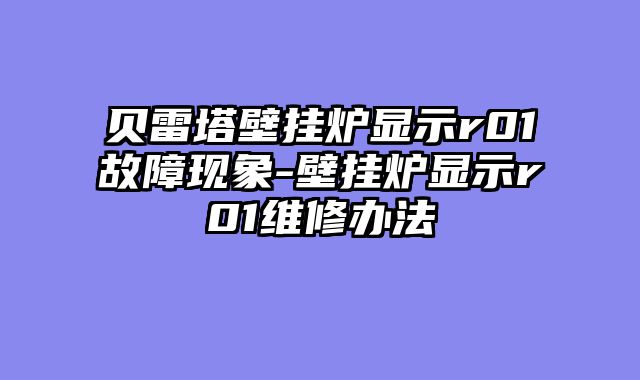 贝雷塔壁挂炉显示r01故障现象-壁挂炉显示r01维修办法