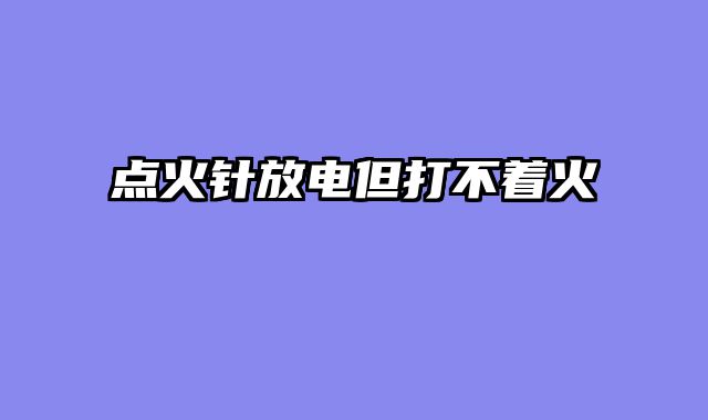 点火针放电但打不着火