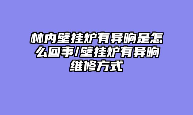 林内壁挂炉有异响是怎么回事/壁挂炉有异响维修方式