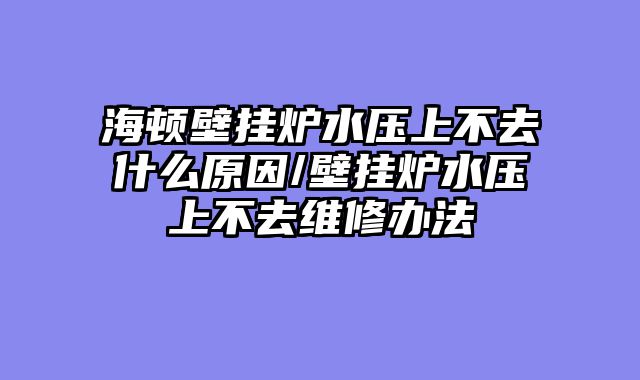 海顿壁挂炉水压上不去什么原因/壁挂炉水压上不去维修办法