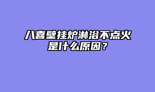 八喜壁挂炉淋浴不点火是什么原因？