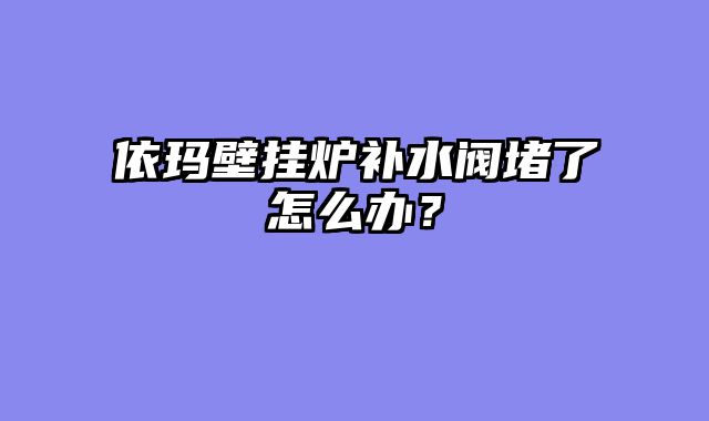 依玛壁挂炉补水阀堵了怎么办？