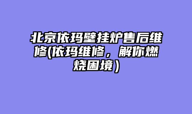 北京依玛壁挂炉售后维修(依玛维修，解你燃烧困境）