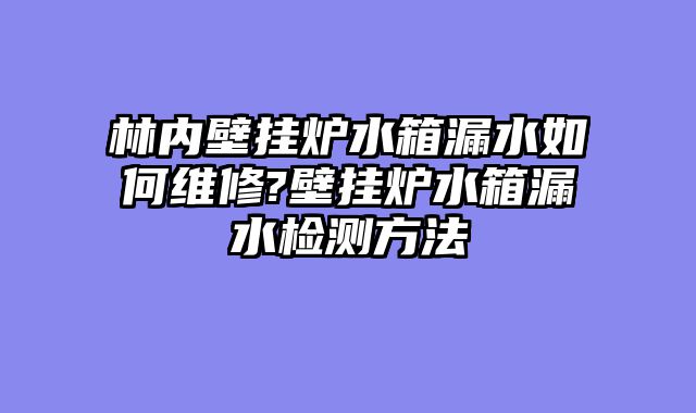 林内壁挂炉水箱漏水如何维修?壁挂炉水箱漏水检测方法