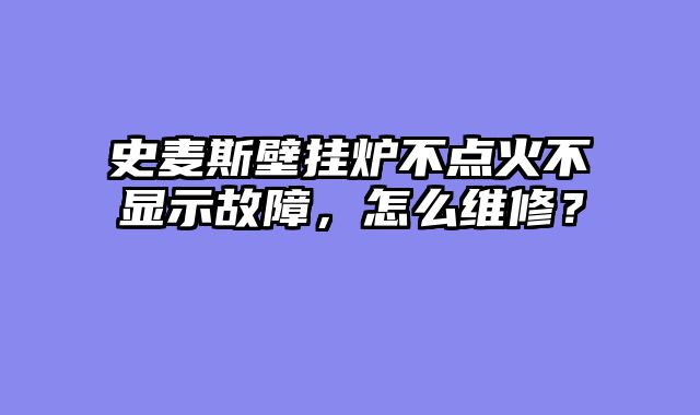 史麦斯壁挂炉不点火不显示故障，怎么维修？