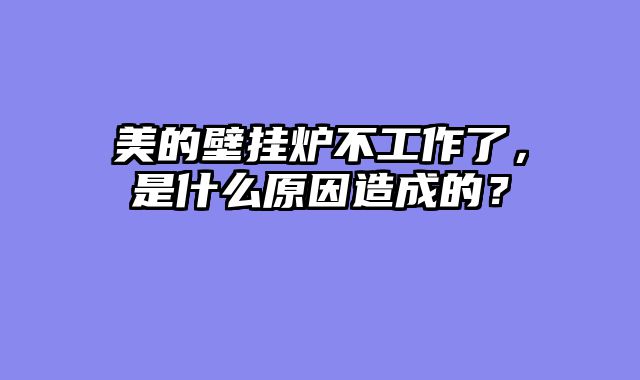 美的壁挂炉不工作了，是什么原因造成的？