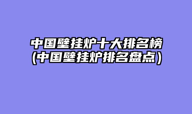 中国壁挂炉十大排名榜(中国壁挂炉排名盘点）