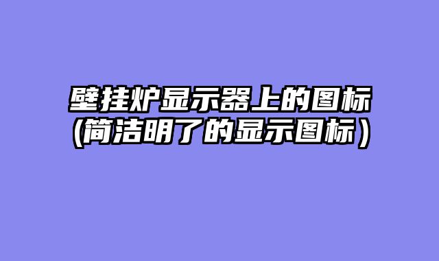 壁挂炉显示器上的图标(简洁明了的显示图标）