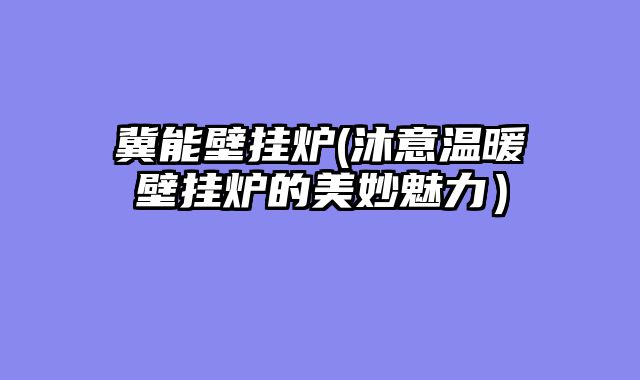 冀能壁挂炉(沐意温暖壁挂炉的美妙魅力）