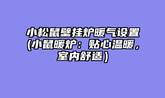 小松鼠壁挂炉暖气设置(小鼠暖炉：贴心温暖，室内舒适）